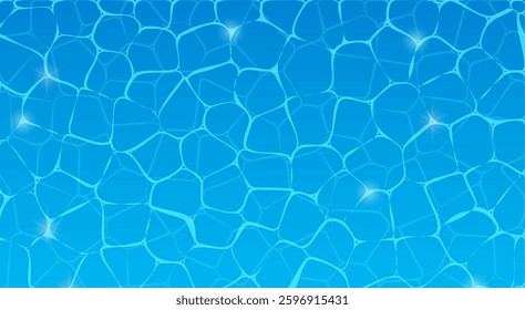 Blue water surface rippling wave pattern. Water swimming pool surface summer texture aquatic clean background
