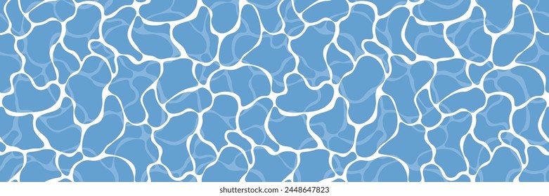 Blue water surface seamless pattern. Vector illustration 