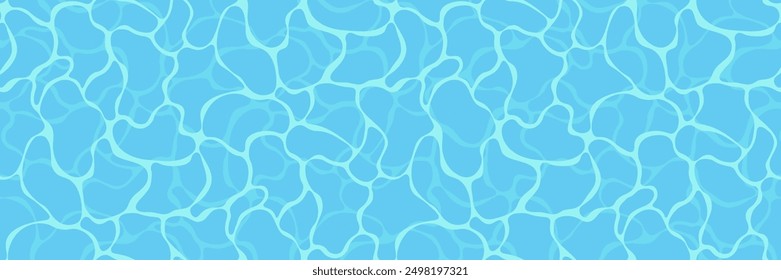 Blue water surface seamless pattern. Abstract background vector waves.
