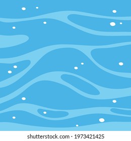 Blue water surface template in cartoon style illustration