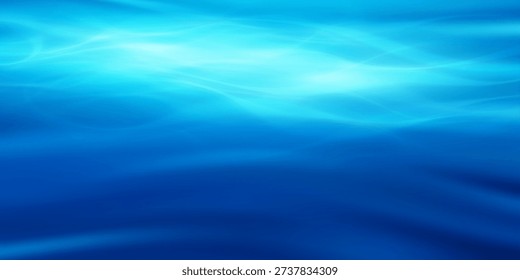 Blue water surface texture with realistic light effects and gentle waves, ideal ocean background for aquatic themes, swimming pools, and refreshing summer illustrations.