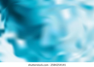 Blue water surface vector background with teal and cyan sades, white light.