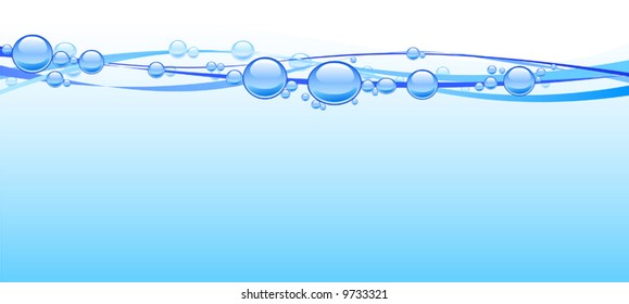 Blue water surface. Vector illustration.