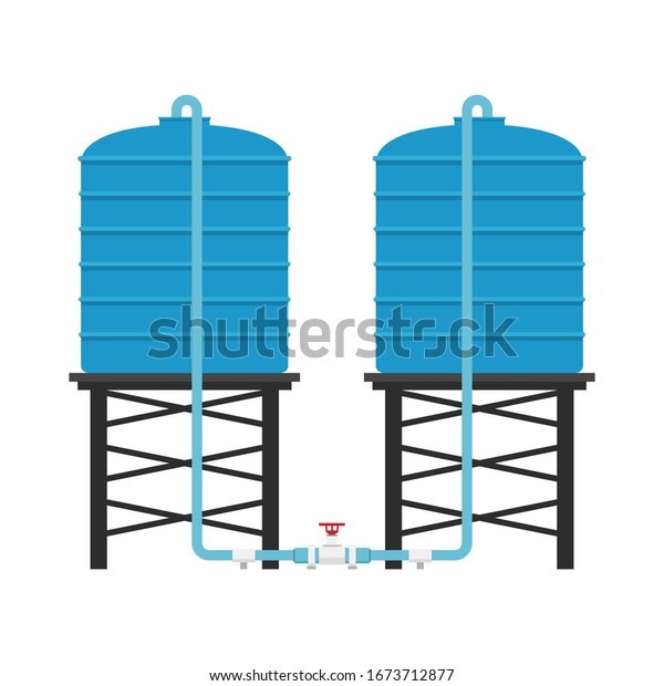 Blue Water Tank Water Tank Vector Stock Vector (royalty Free 