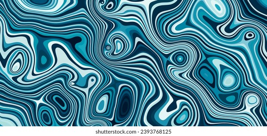 Blue water top view textured pattern trendy design. Optical interference effect of the illusion of movement. Reflections of sun in surface of ocean, swimming pool or sea. Vector illustration