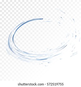 Blue water vector splash isolated on transparent background. blue realistic aqua spray with drops. 3d illustration. semitransparent liquid surface backdrop created with gradient mesh tool.