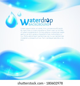 Blue water wave. Abstract background. Vector