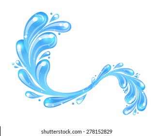 blue water wave, abstract vector symbol