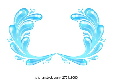 blue water wave, abstract vector symbol