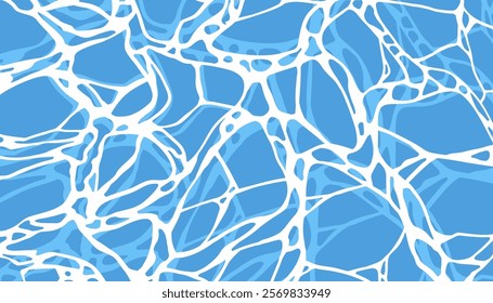 Blue water wave background. Turquoise rippled water texture. Sea waves abstract pattern. 