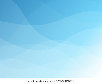 Blue water wave curve abstract background in flat vector illustration design style.