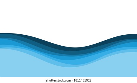 Blue water wave layer patterns banner vector abstract background illustration