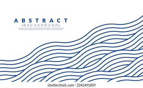 Fondo de la línea de onda de agua azul. Ilustración vectorial. El concepto de estilo japonés.
