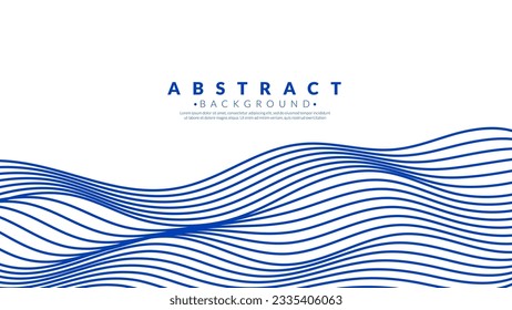 Blue water wave line pattern background. Japanese style concept. Graphic vector flat design style.