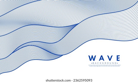 Blue water wave line pattern background. Abstract art wallpaper. Japanese style concept. Graphic vector flat design.