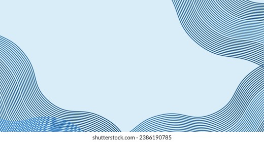 Blue water wave line pattern background. Vector illustration. Japanese style concept.