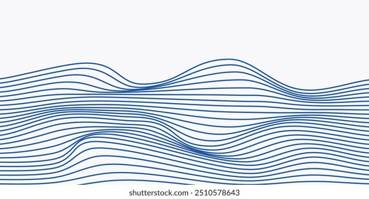 Fundo de padrão de linha de onda azul. Conceito de estilo japonês. Estilo de design plano do vetor gráfico.