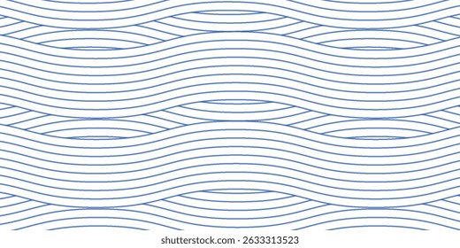 Blue water wave line pattern background. Vector illustration. Japanese style concept.