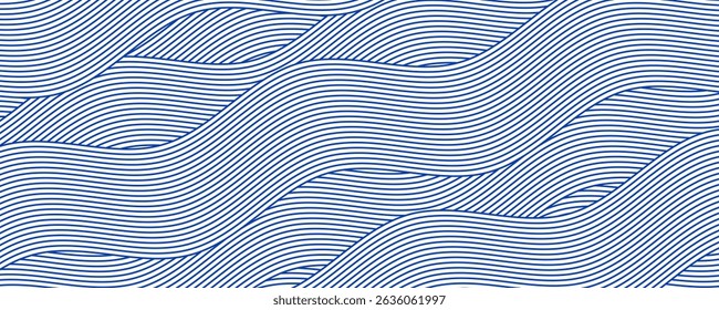 Blue water wave line pattern background. Vector illustration. Japanese style concept. vector eps 10