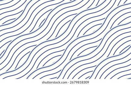 Fundo de padrão de linha de onda azul. Ilustração vetorial. Conceito de estilo japonês.
