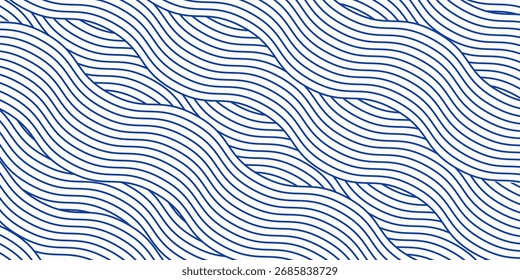 Blue water wave line pattern background. Vector illustration. Japanese style concept. vector eps 10