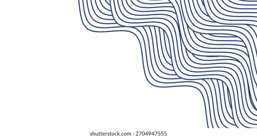 Fondo azul del patrón de línea de onda de agua. Concepto de estilo japonés. Ilustración vectorial.
