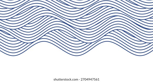 Fundo de padrão de linha de onda azul. Conceito de estilo japonês. Ilustração vetorial.