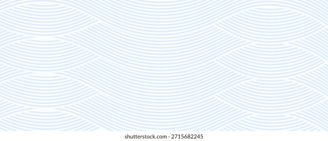 Blue water wave line pattern background. Vector illustration. Japanese style concept.

