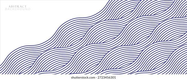 Fundo de padrão de linha de onda azul. Ilustração vetorial. Estilo japonês concept.EPS10