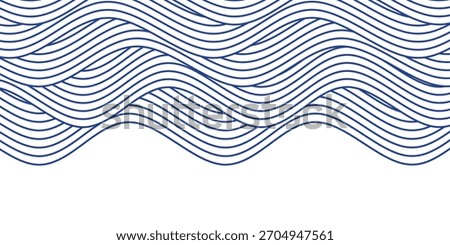 Blue water wave line pattern background. Japanese style concept. Vector illustration.
