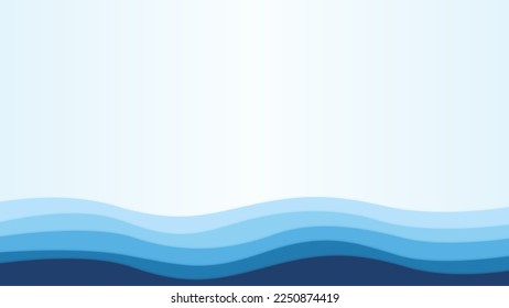 Fondo del cielo azul de la línea de la ola de agua azul. Pancarta de carteles de diseño de textura vectorial fondo de fondo de fondo de fondo marino abstracto.