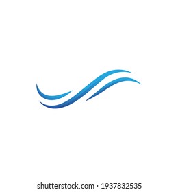 Blue water wave logo, vector icon illustration