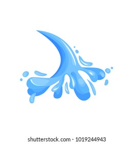 Blue water wave, marine, oceanic and nautical theme vector Illustration