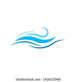 Blue water wave object icon isolated on white background design vector illustration.