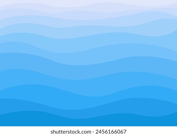 Blue water wave pattern. Sea, river, ocean, swimming pool, wavy line background Vector illustration