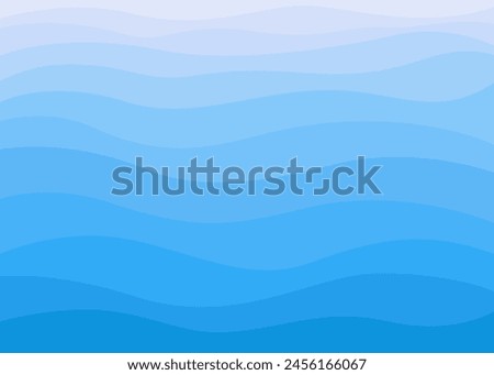 Blue water wave pattern. Sea, river, ocean, swimming pool, wavy line background Vector illustration
