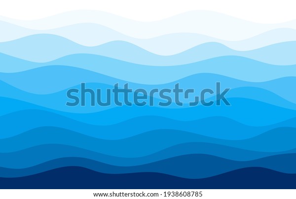 Blue water wave sea line pattern background\
vector illustration.