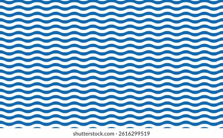 Blue water wave seamless pattern. Vector abstract repeat background.