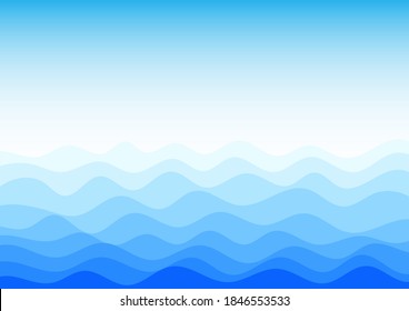 Blue water wave texture abstract background vector illustration