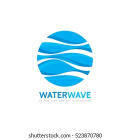 Blue water wave - vector business logo template concept illustration. Abstract creative sign. Design element. 