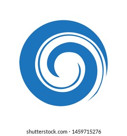 blue water wave, vector icon 