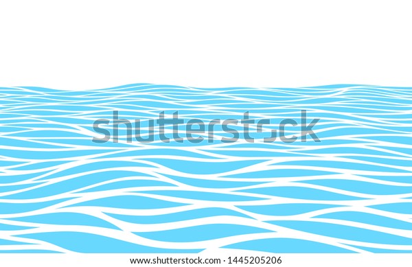 Blue Water Waves Perspective Landscape Vector Stock Vector (Royalty ...