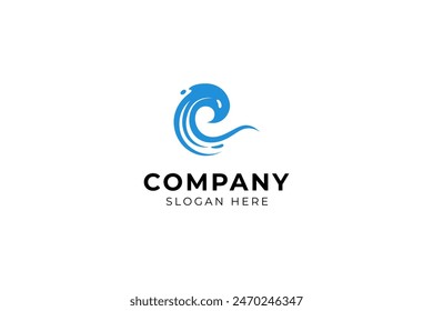 Blue Water Waves for Sea Ocean Beach Water Logo Design