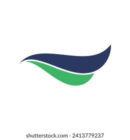 blue water wings swoosh icon logo design vector template illustration in trendy style