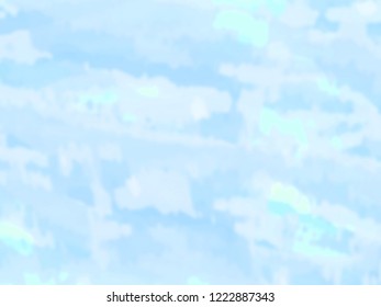 Blue watercolor abstract background. Clouds, sky, sea waves. Vector illustration.