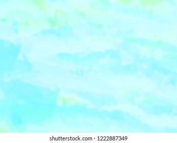 Blue watercolor abstract background. Clouds, sky, sea waves. Vector illustration.