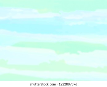 Blue watercolor abstract background. Clouds, sky, sea waves. Vector illustration.