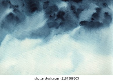 Blue watercolor abstract background. Colorful hand painted grunge texture.
