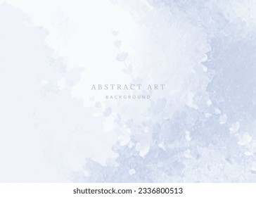 Blue watercolor abstract background. Floral artistic template for postcard, invitation, wall art, poster, cover.