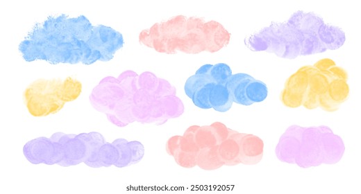 Blue watercolor abstract background, form, design element. Colorful hand painted texture, wash. Absttract colorful clouds, spots.